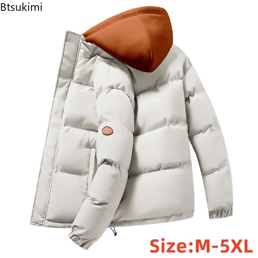 Winter Men's Jacket Trendy Cotton Coat Unisex Warm Thickened Hooded Parka Jackets for Couples Men's Women's Fashion Outerwear