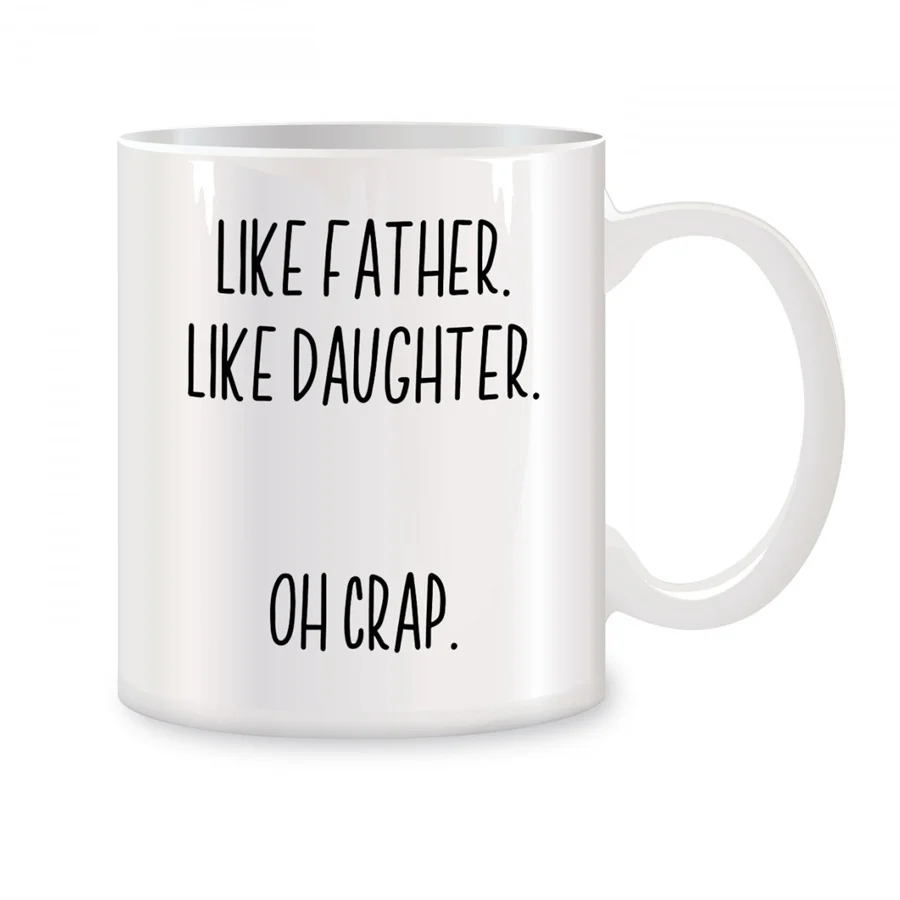 

Like Father Like Daughter Mugs For Dad Papa, Father, Father's day Birthday Gifts Novelty Coffee Ceramic Tea Cups White 11 oz