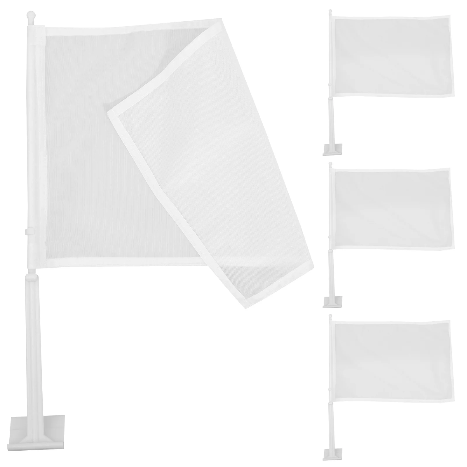 

4Pcs Blank Handheld Flags Durable Lightweight Referee Match Signal Flags Fan Cheering Waving Soccer DIY Racing