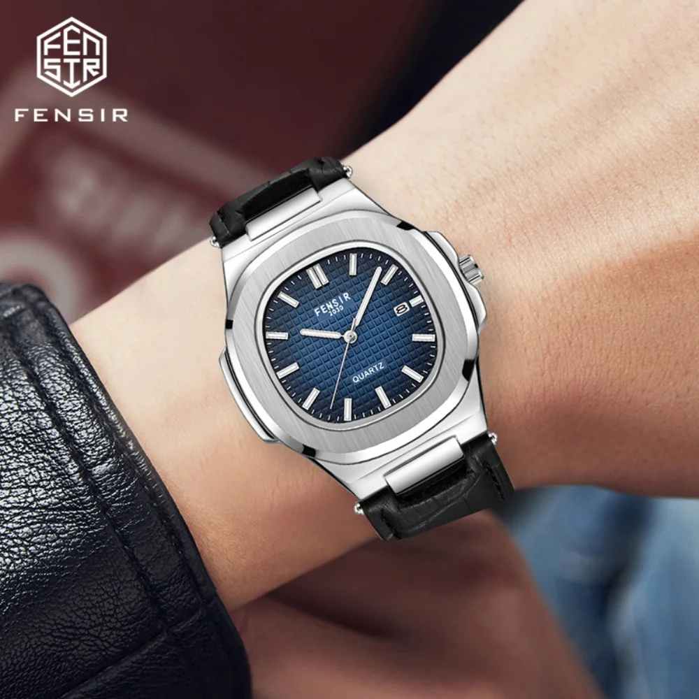 

High-End Square Men's Quartz Watch, Nautilus Series, Classy Business Fashion, Casual Versatile Stylish Handsome Social Guy Male Student Trendy Wristwatch, Waterproof Calendar Best-Selling Watch for Men