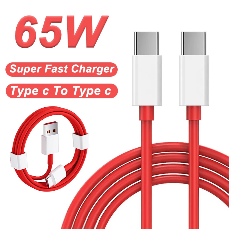 

65W PD USB-C Fast Charger Cable For One plus 11 10R Type-C To Type C For One plus 10 Pro 9 9RT Quick Charging Cable Accessories