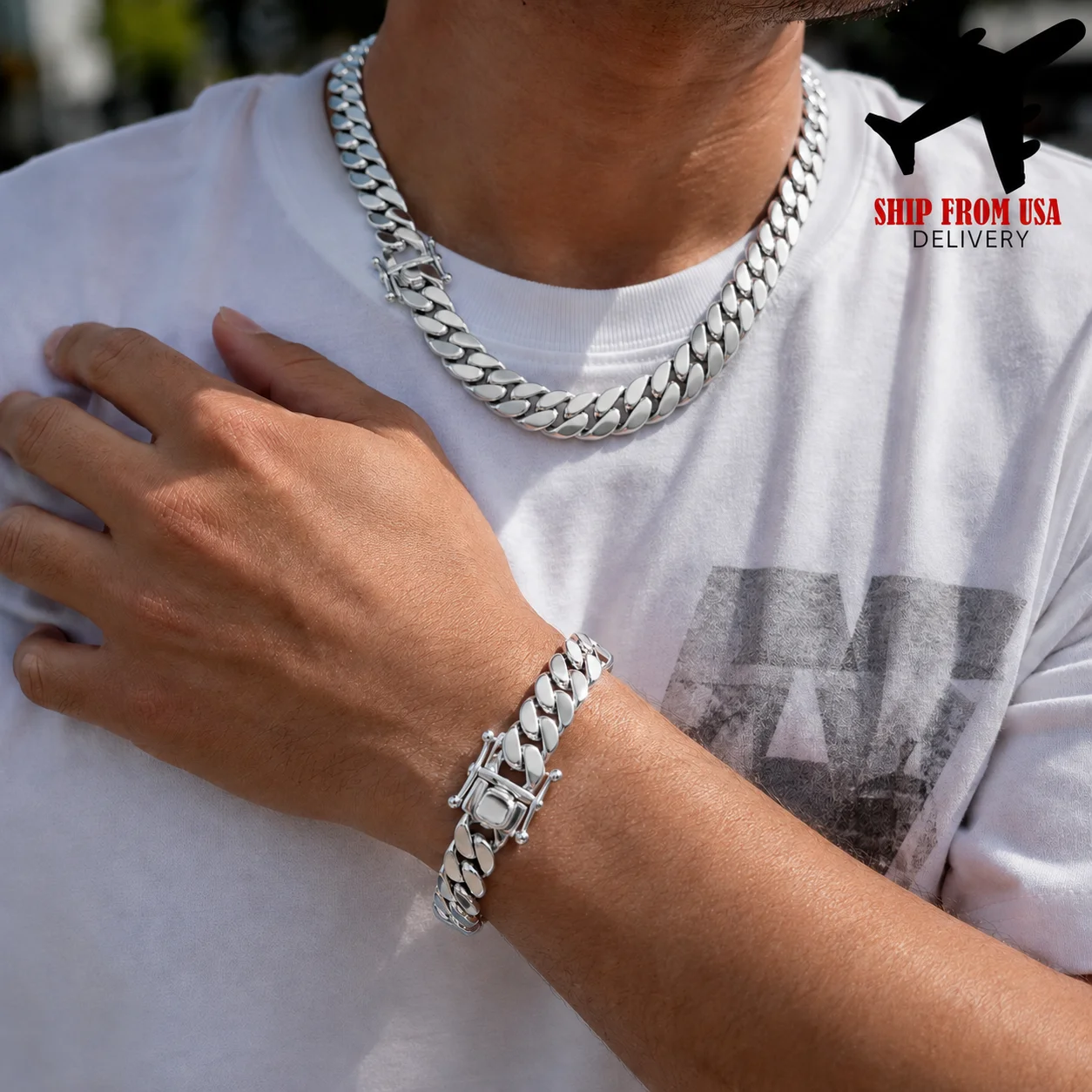 16mm Cuban Link Chain Necklace for Men, Hip Hop Jewelry,Stainless Steel Miami Style Chain, Streetwear Accessory for Daily Wear