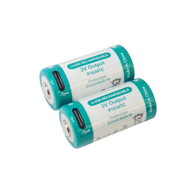 KeepPower P1634TC 3V Rechargeable Li-ion Battery USB Type-C RCR123A 16340 1000mAh with CE RoHS Certified for Flashlight