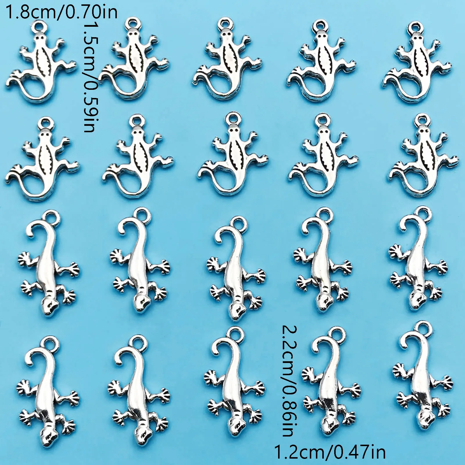 20pcs Antique Silvery House Lizard Charm For Jewelry Making DIY Handmade Personalized Necklace Bracelet Earring Keychain Pendant