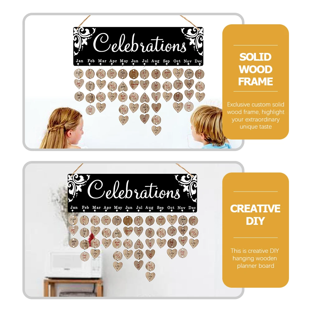

1 Set Personalized Birthday Calendar Wall Decor Family Reminder Plaque Kit