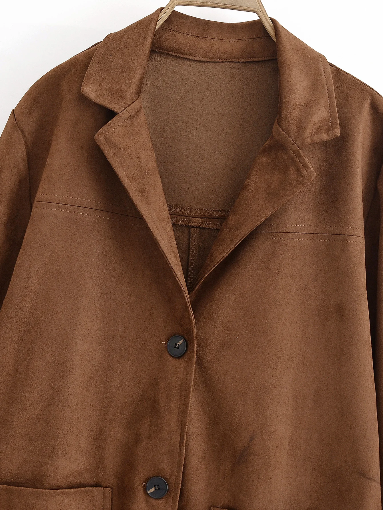 KONDALA Vintage Braun Elegante Frau Blazer PU Taschen Mode 2025, Herbst Büro Dame Chic Moderne Chic Streetwear Mujer Outwear