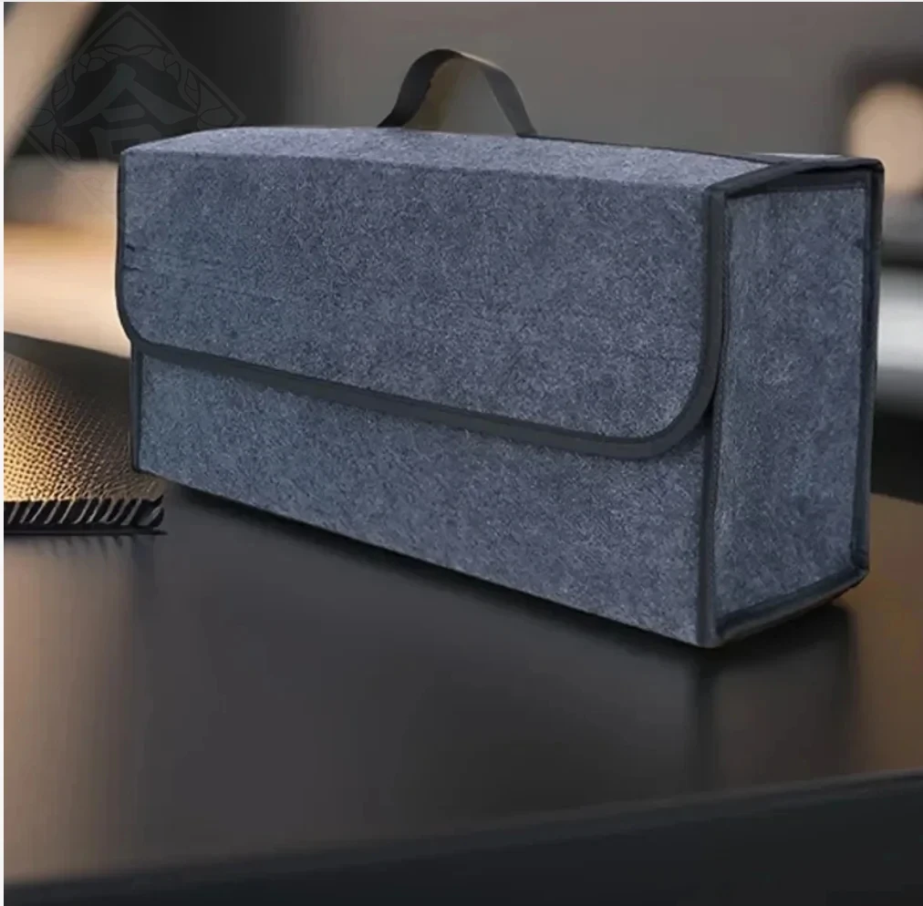 Car Trunk Soft Felt Storage Box - Large Anti-Slip Compartment Organizer, Auto Boot Storage Accessories