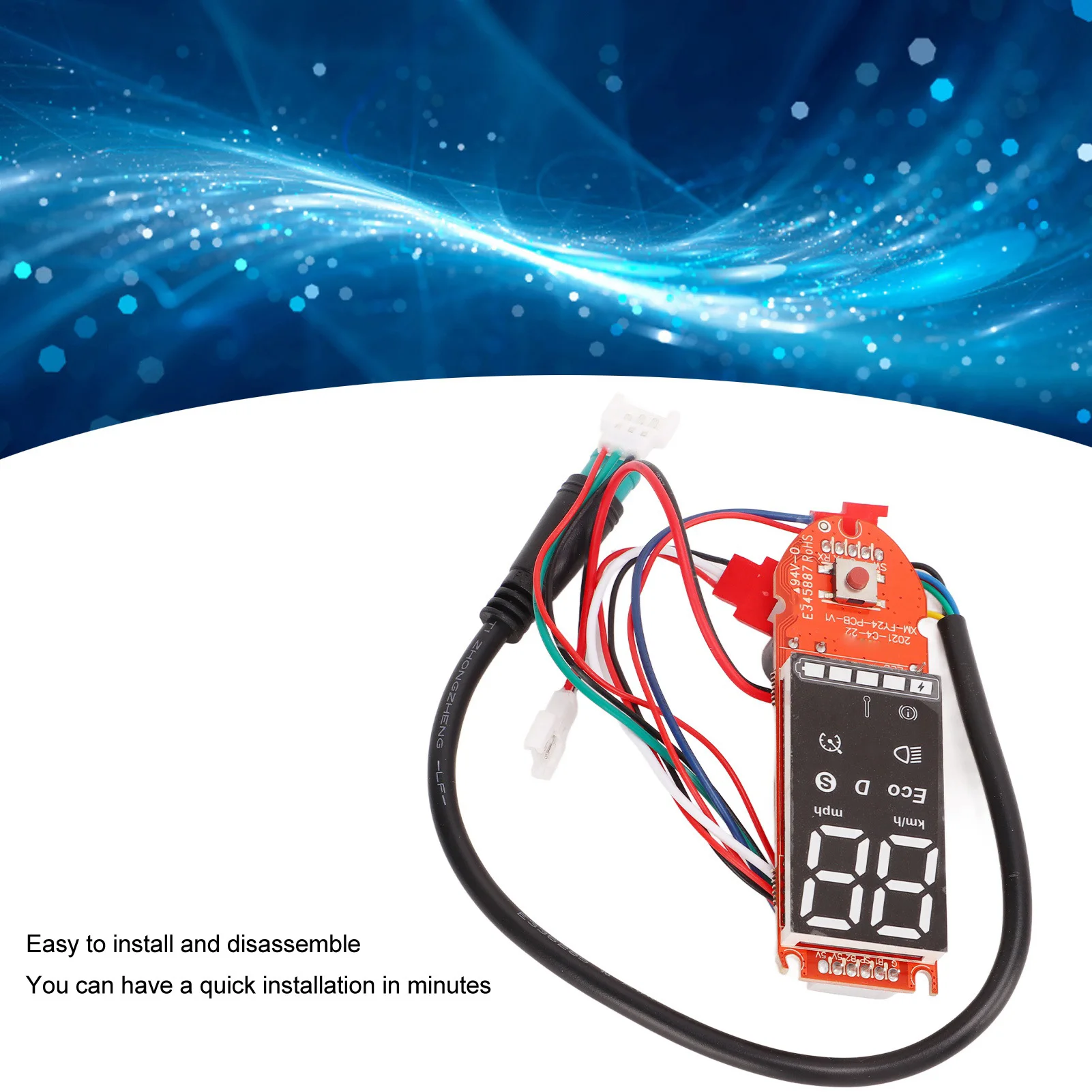 Electric Scooter Dashboard Anti Oxidation Electric Scooter Circuit Board Waterproof Instantly Data Display for Replacement