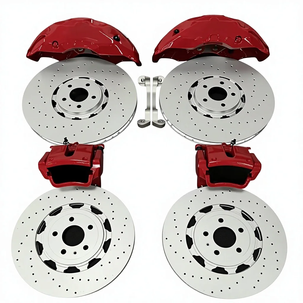 New High Performance Red 10 Piston Aluminum 6 Pot Big Race Brake Caliper for RS5 R8 RS7 Series