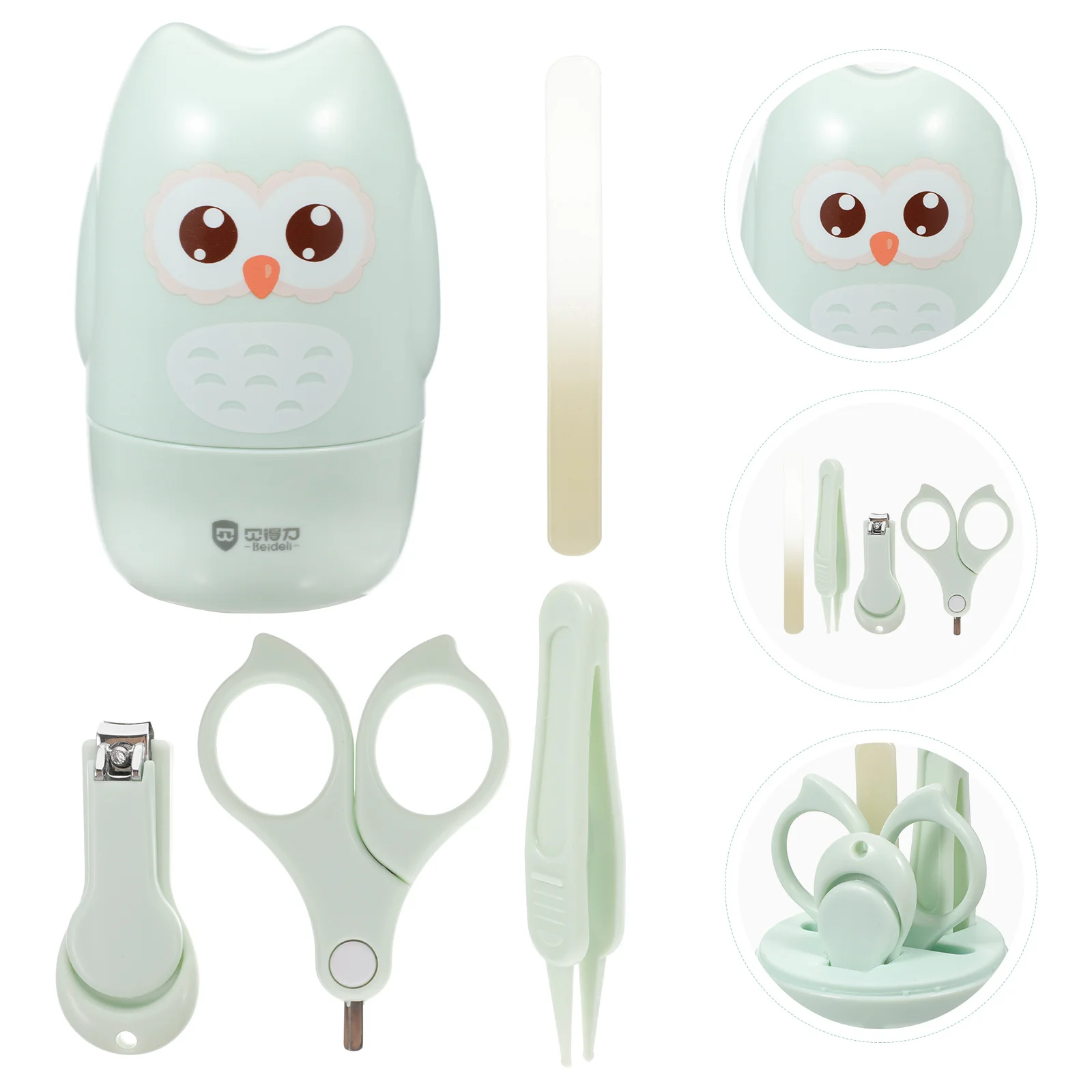 

Baby Nail Clippers Set Stainless Steel ABS Glass Infant Manicure Kit Toddler Grooming Accessories Storage Case Nail Scissors
