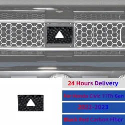 For Honda Civic 11th Gen 22-23 Car Double Flash Frame Cover Trim Sticker Warning Light Switch Carbon Fiber Acessório Para Carro