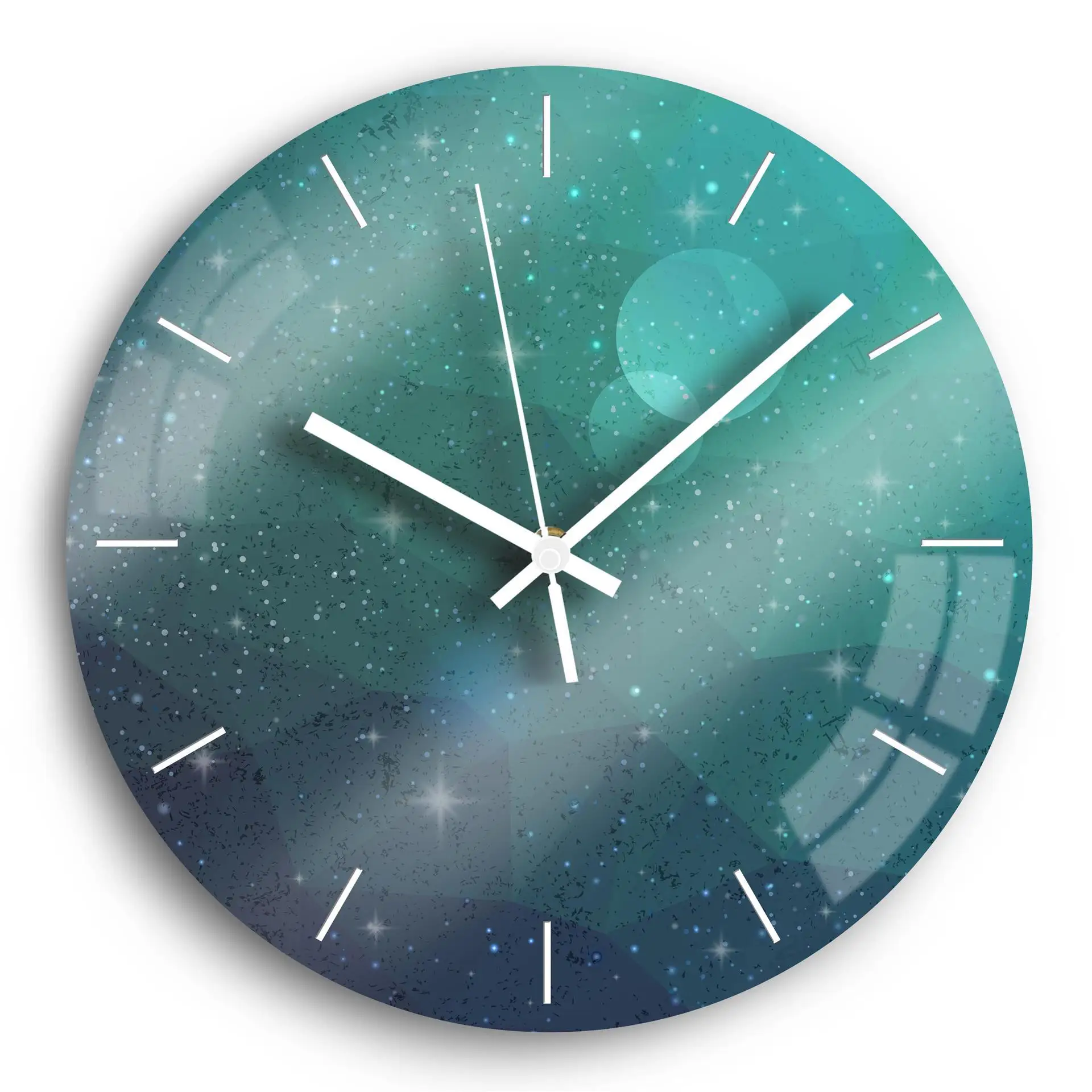 Wholesale Factory Wall Clock European Creative Tempered Glass Clock Modern Home Battery Operated Silent Clock
