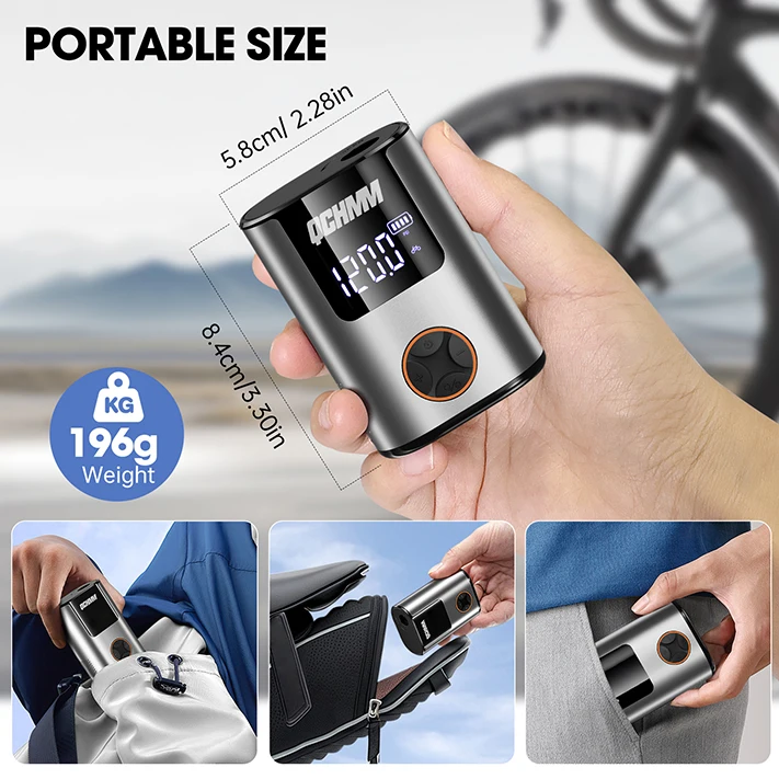 

Electric inflatable pump, with Digital LCD Pressure Gauge, Ultra Small 150 PSI Bicycle Air Pump, 600 mAh