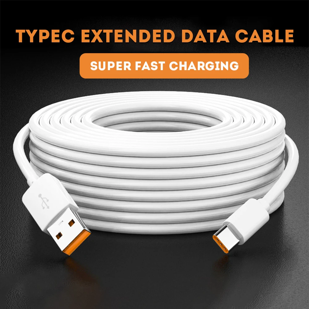 1m/5m/10m Super Long USB Type C Charging Cable Extra Long Extend Charger Wire Cord for Xiaomi Samsung Huawei TypeC Mobile Phone