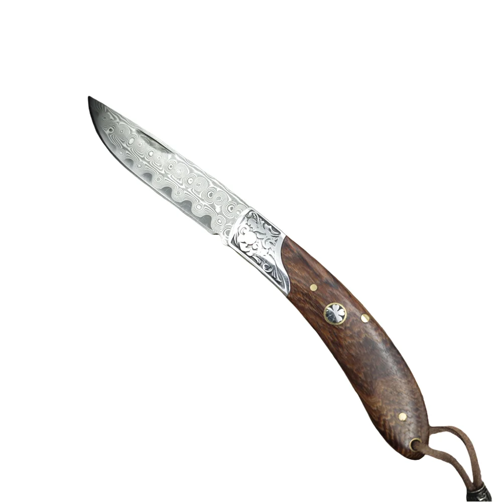 

Дамасские лезвия, красные сандаловые ручки, мини-складные карманные ножи, инструменты для самообороны, кемпинга, EDC, охоты с подарочной коробкой