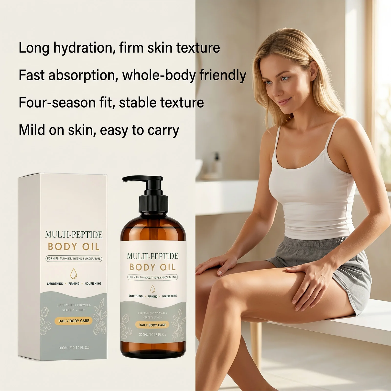 300ml Moisturizing Firming Body Oil Tighten Skin Elasticity Increased Body Smooth Support Skin Barrier Even Skin Tone Body Oil