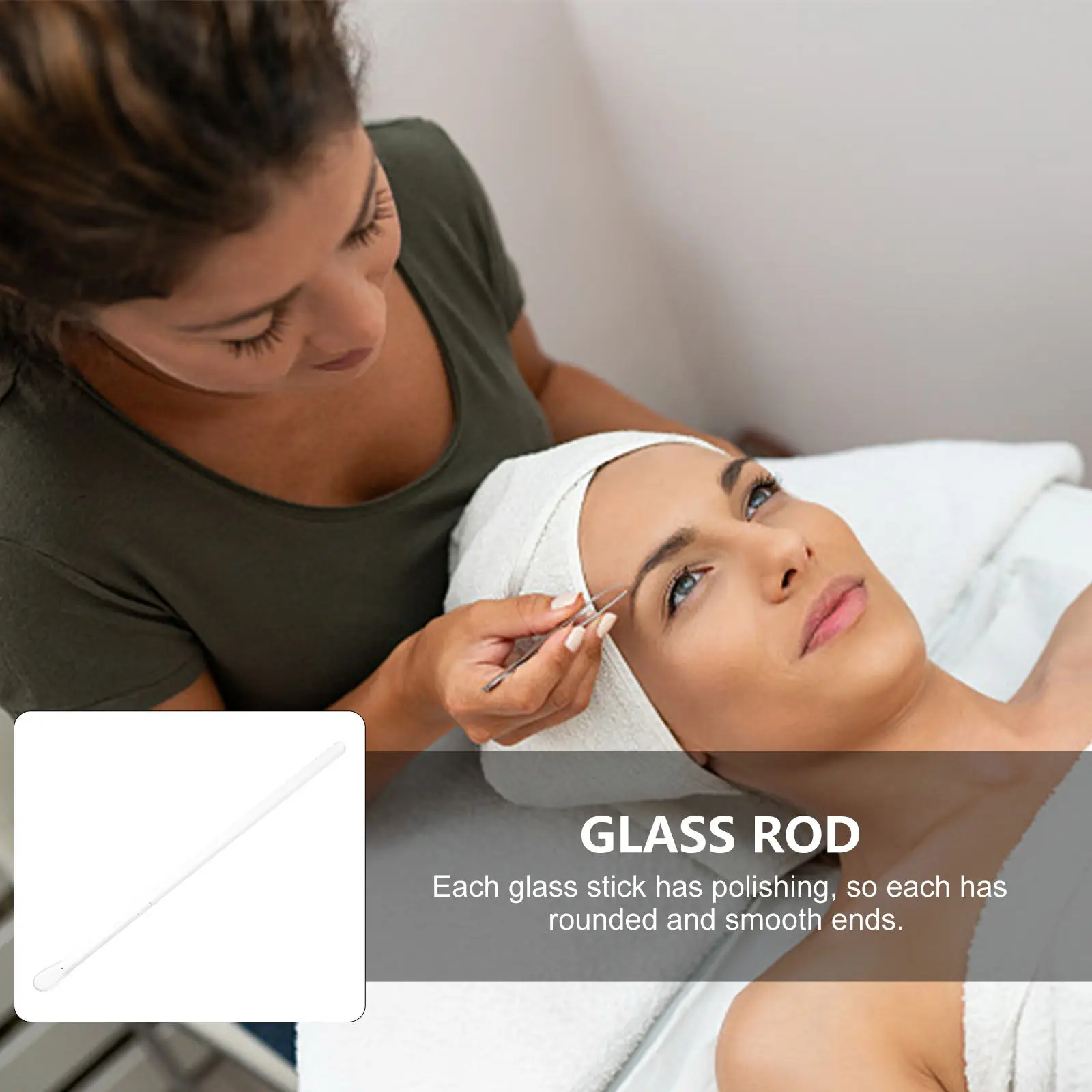 

1 шт. Премиальный стеклянный массажный стержень с тонкой отделкой и закругленным дизайном для офтальмологического лечения, терапии жирных желез Мейбома и промывания глаз