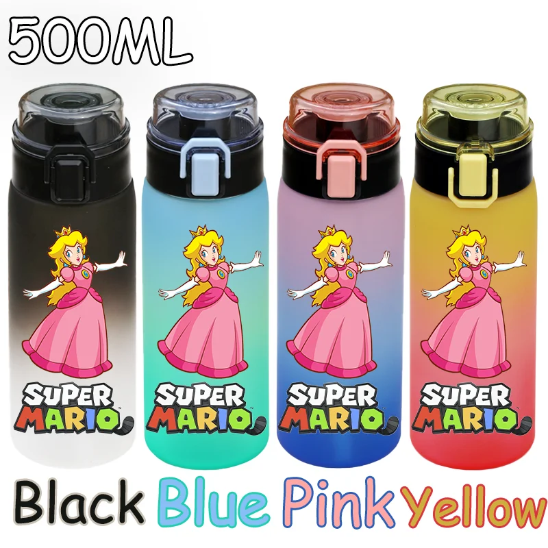 500 مللي سوبر ماريو بروس X لعبة أزرق وردي أصفر أسود متجمد كوب ماء ماريو لويجي الأميرة الخوخ كوب ماء للشرب
