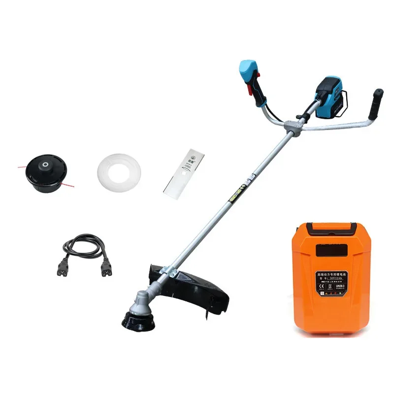 Electric Lawn Mower, Compact Home-Use Lithium-Ion Grass Trimmer, Rechargeable Garden and Forest Brush Cutter