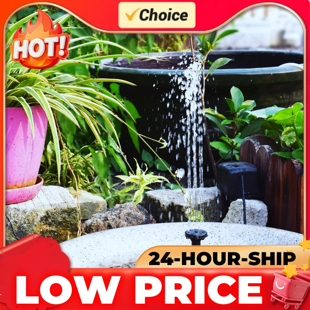 5W 1.5V Solar Power Panel Water Pump Garden Decoration with Stake Solar Panel Fountain Energy Saving 180L/h Kits for Fish Tank