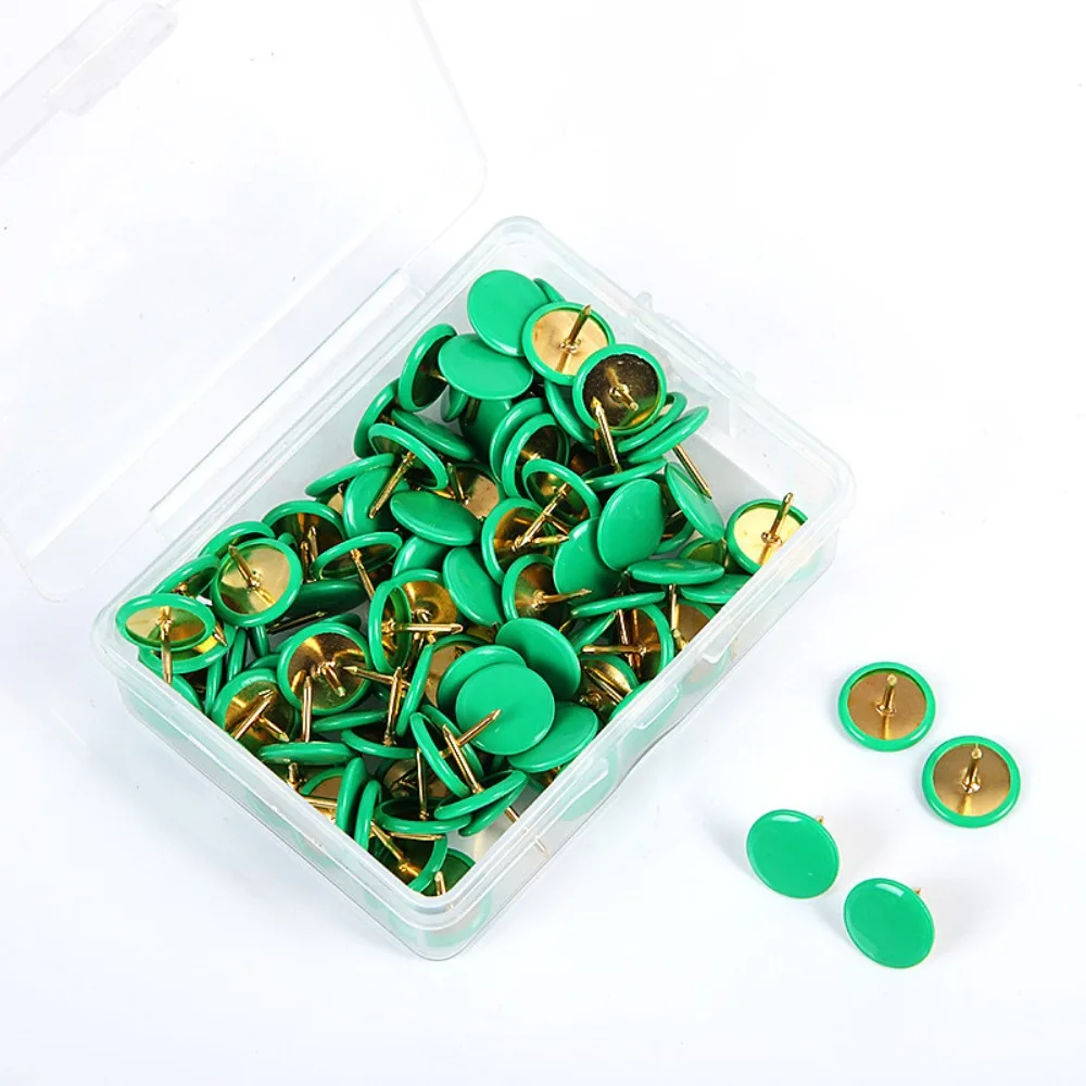 Push Pins redondos para placa de aviso, Thumb Tacks Point, Tacks Cork Board, Cor Metálica, Desenho Mapa Tacks, 100PCs