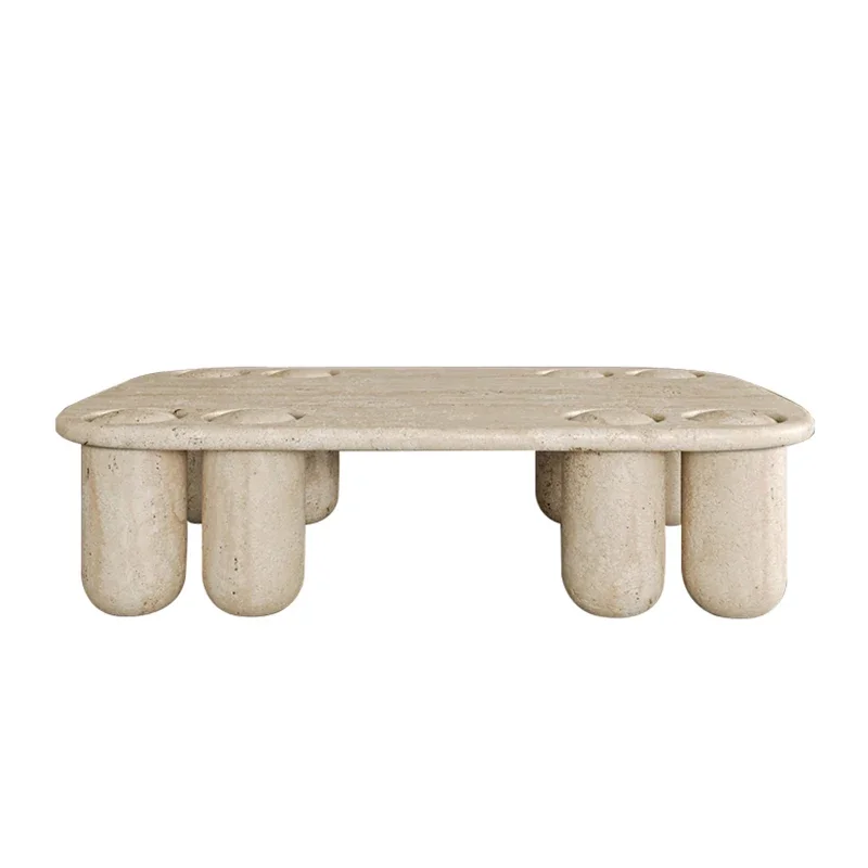 

Light luxury creative coffee table, simple Nordic Roman travertine bed and breakfast coffee table