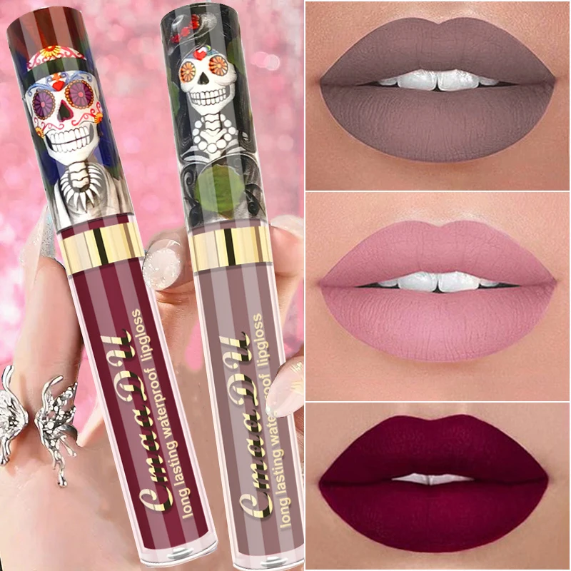 قطعة واحدة من ملمع الشفاه غير اللامع من CmaaDu - هدية مقاومة للماء ومقاومة للعرق ولا تبهت لأداء المسرح، مكياج رائع يدوم طويلاً