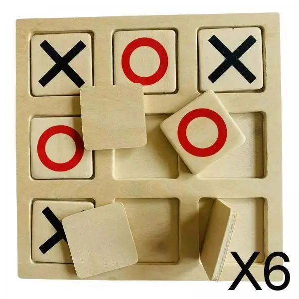 2-6Pack Classic Tic Tac Toe Spel Nullen En Kruisen Spel Voor Buiten Binnen