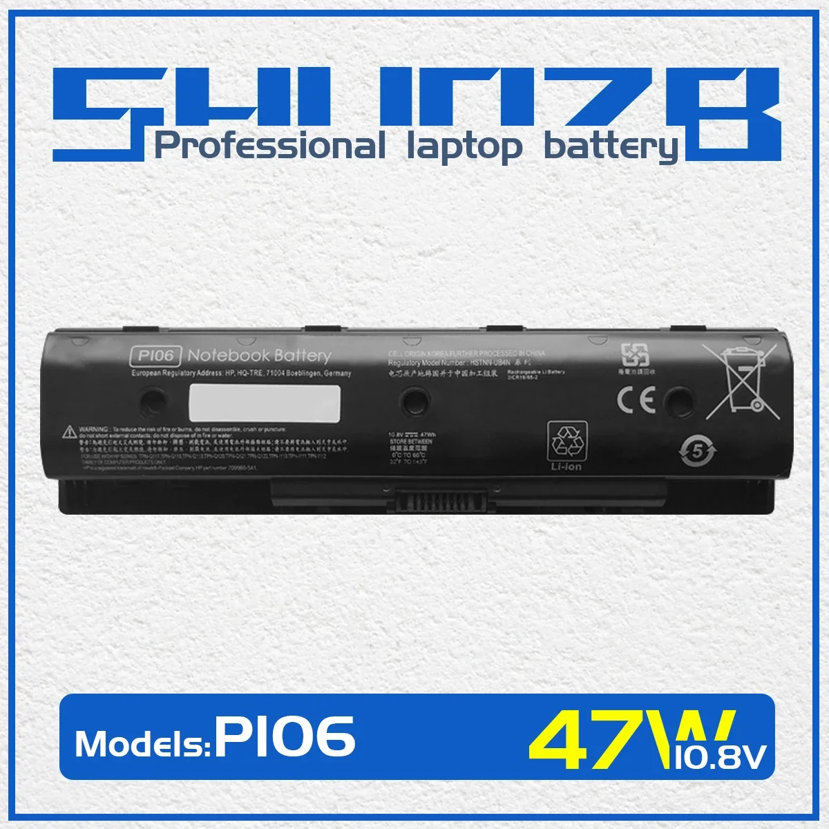 

SHUOZB PI06 Laptop Battery For HP Pavilion 14 15 Envy 17 17t 17z HSTNN-DB4N HSTNN-DB4O HSTNN-YB4N 710417-001 710416-001 PI09