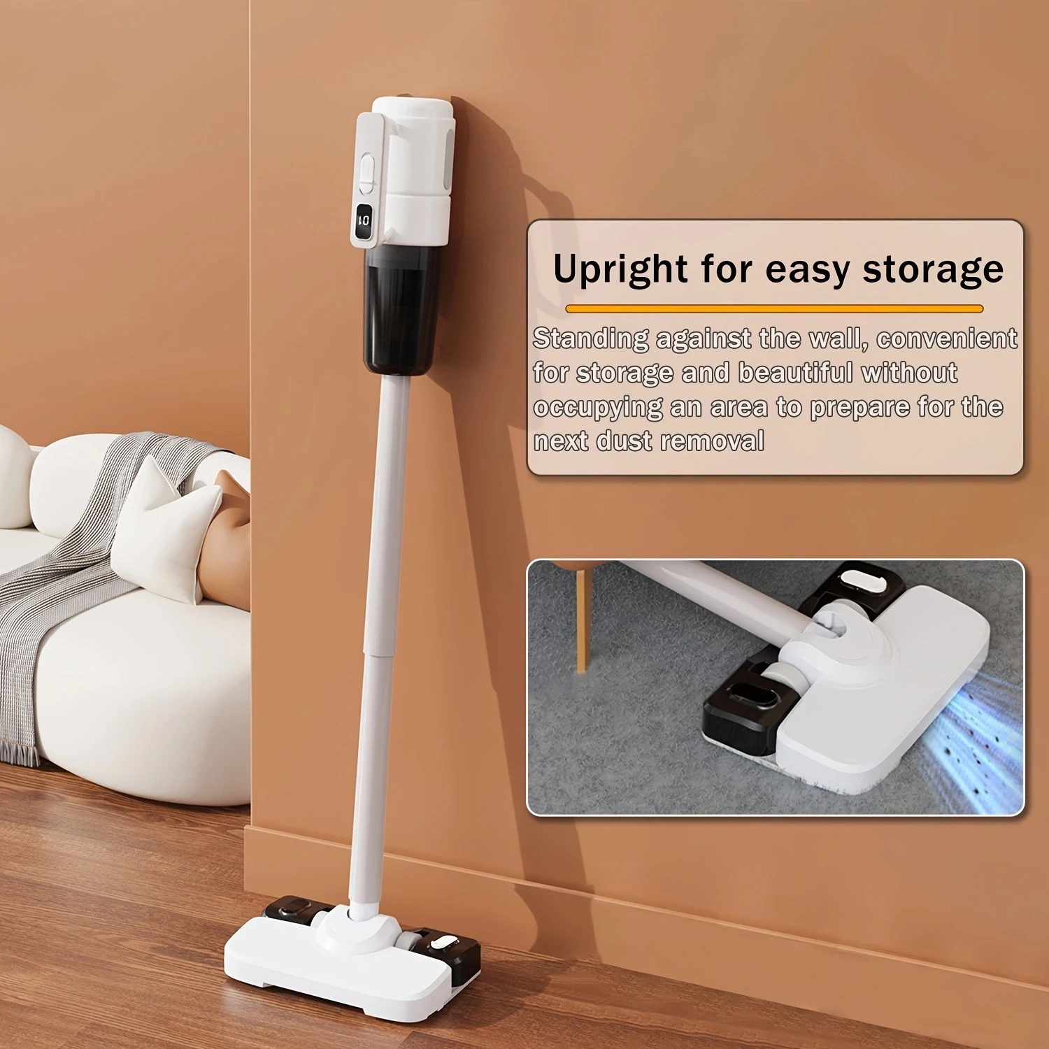 Wireless vacuum & mopping combo with multi-mode cleaning, 90° rotating brush for deep clean, lightweight, ensuring home cleanlin