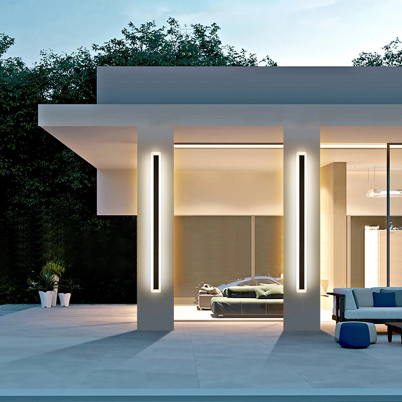 شريط ضوء جداري خارجي مقاوم للماء ، ضوء شمعدان الشرفة ، ضوء خط بسيط ، حديقة فيلا ، IP65