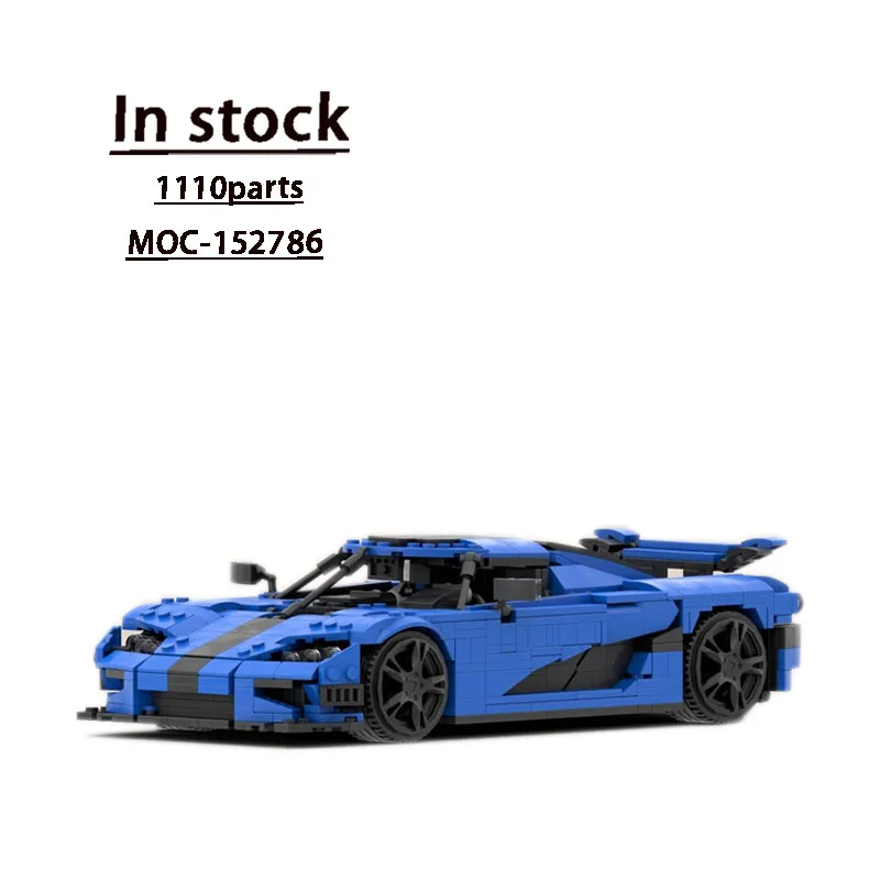 

MOC- 152786 Синий новый ножничный дверной суперкар, гоночный строительный блок, модель 1110, деталиMOC, креативные рождественские игрушки для мальчиков и детей, подарки