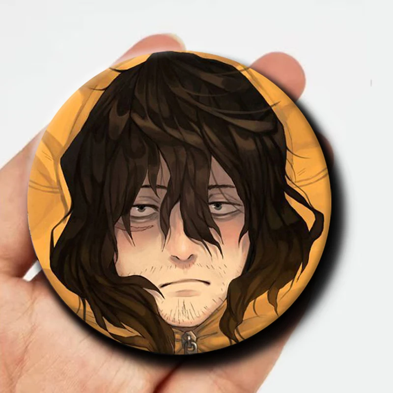 58mm Cartoon Character Eraser Head Soft Button Pin Hero Anime Brooch Creative Badge for Backpack