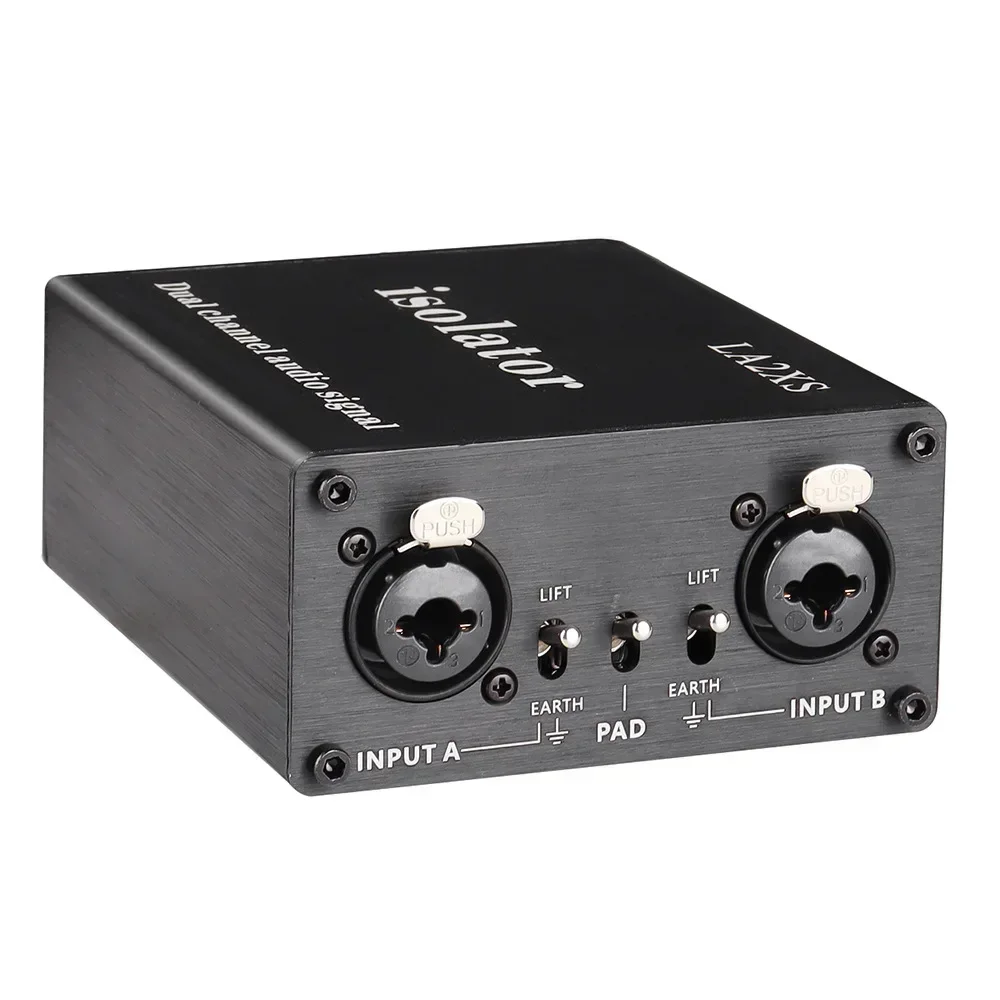 LA2XS Audio Isolator Dual RCA And XLR Noise Reduction Filter Noise Eliminating Dual Channel 6.5 XLR Mixer Audio Isolator