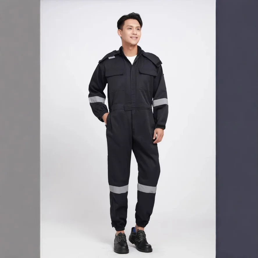 Reflecterende veiligheidswerkkleding voor heren Hoge zichtbaarheid Werkoverall Hi Vis Overall Werkplaatsmonteur Reparateurs Katoenen uniform