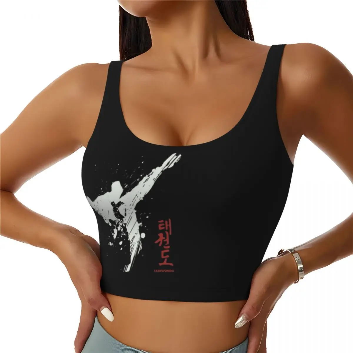 

Custom Taekwondo Kick High Impact Sports Bras Women Fighter Martial Arts Seamless Workout Yoga Crop Tank Tops