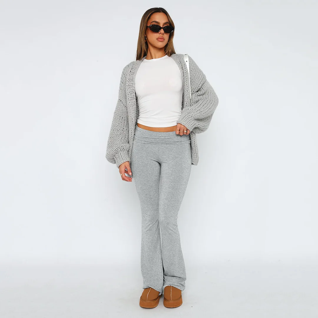 

Женские весенние расклешенные брюки с низкой талией для женщин, тонкие повседневные брюки