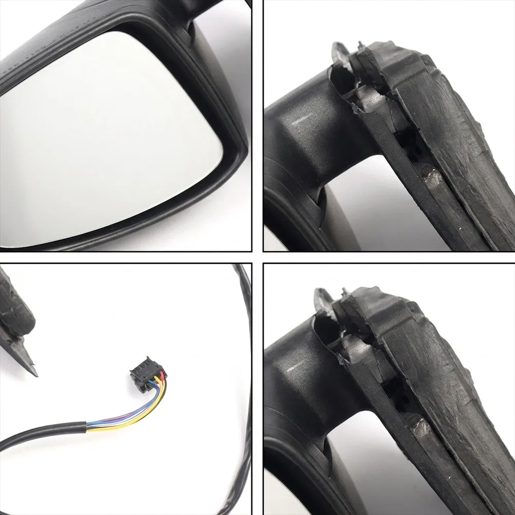 Rearview Mirror Right Side for Polo 2009-2017 LHD 6R1857508Q 6R1857508A ABS Material 27x22.5x12.5cm 6 Wire Interface