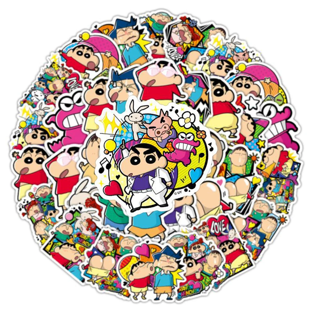 10/30/50pcs Classic Cute Anime Crayon Shin-chan Stickers Funny Manga Decals Decoration Luggage Phone Bike Guitar Cartoon Sticker