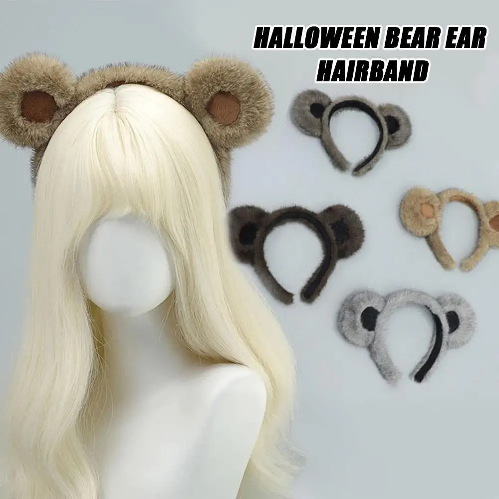 

Cute Cartoon Plush Brown Bear Ears Headband Woman Japanese Lolita Hair Accessories Cosplay Cute Animal Halloween Costumes Props