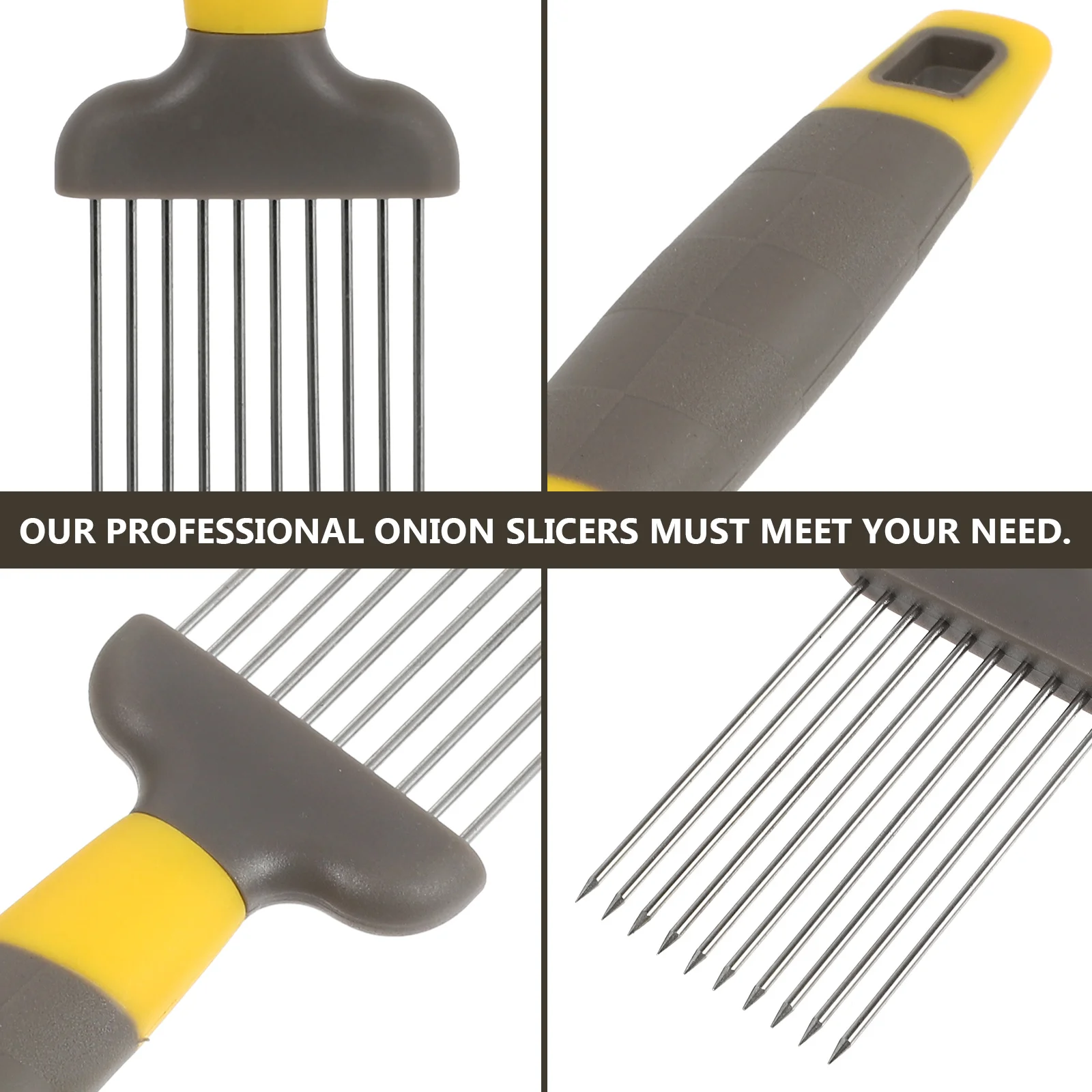 

2 Pcs Onion Needles Meat Slicers Holder Stainless Steel Tools Kitchen Gadgets Vegetable