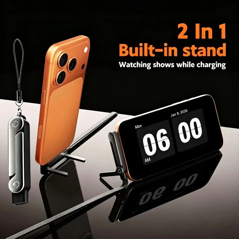 Ladekabelhalter 240W mit Integriertem Telefonständer USB-C für Faltbare Halterung Typ USB Typ C Flachladegerät