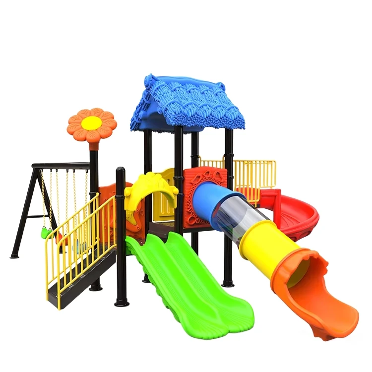 New Arrival Simple Combination Slides Theme Park Swing Outdoor Gym Plastic Slides Amusement Park Equipment