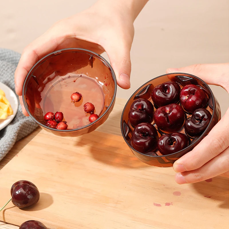 1 unidad de prensatelas de cereza portátil tipo prensa herramienta para apretar semillas de olivo removedor de stoner 7 agujeros removedor de cereza herramienta de cocina