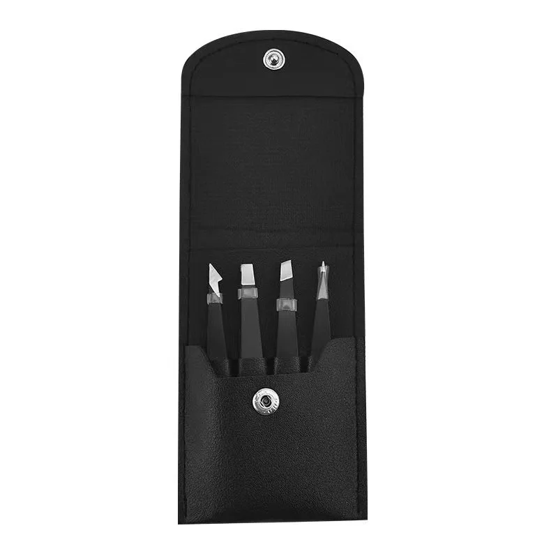 黒眉毛ピンセットステンレス鋼斜め先端脱毛メイクアップツールキットまつげエクステンション二重まぶたアプリケーション