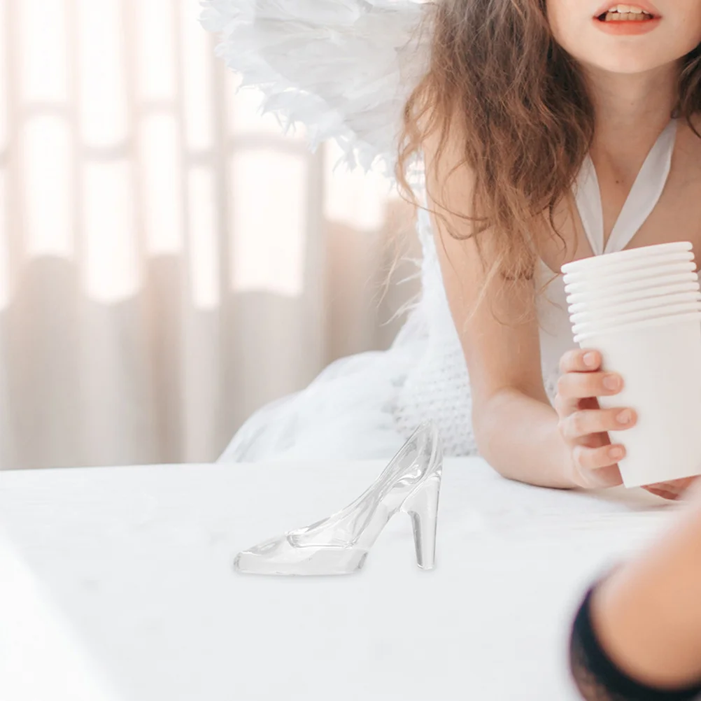 2Pcs Acrylic Clear High Heel Shoe Ornament Stylish Wedding Decoration Party Tabletop Shoe Decor Perfect Gift Party Decoration