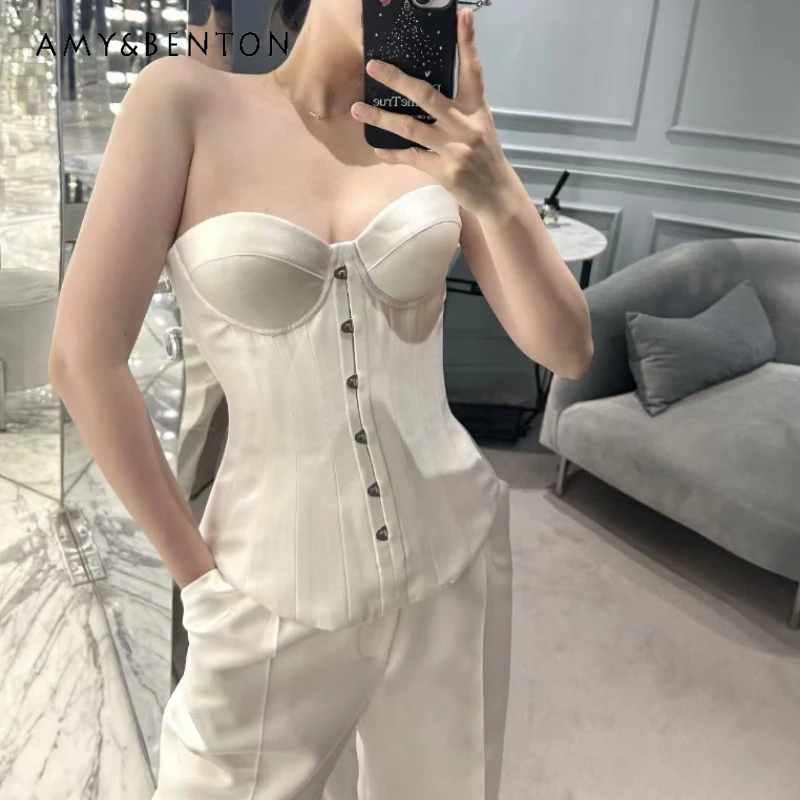 

Весна-лето 2026: Новинка! Женский утягивающий топ-бюстье в стиле Hot Girl с оригинальным дизайном, корсетный, милый и сексуальный, для коррекции фигуры