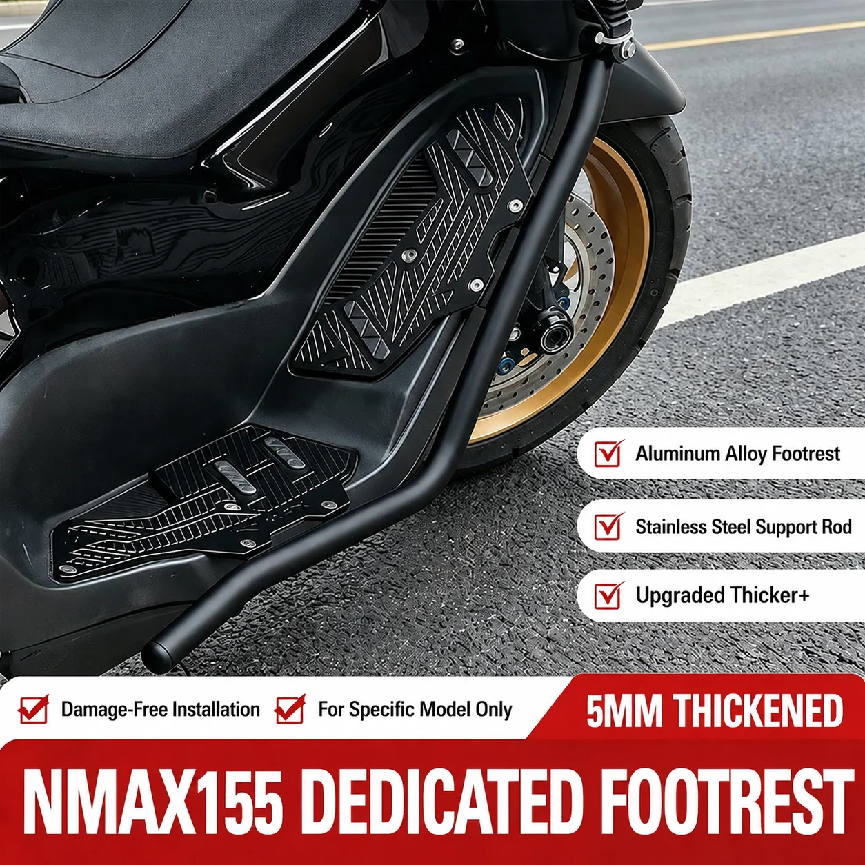 Suitable for Yamaha NMAX 155 Nmax155 2020-2026 N-MAX155 NMAX Foot Pedal Anti-Skid Foot Pedal Foot Pad Motorcycle Accessories