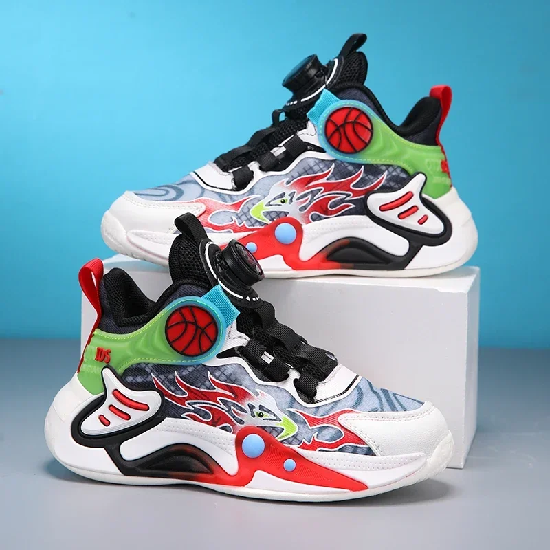 Scarpe per bambini Sneaker da ragazzo Sneaker sportiva da basket per bambini di lusso alta da 4 a 12 anni Scarpe da ginnastica da corsa per ragazzo