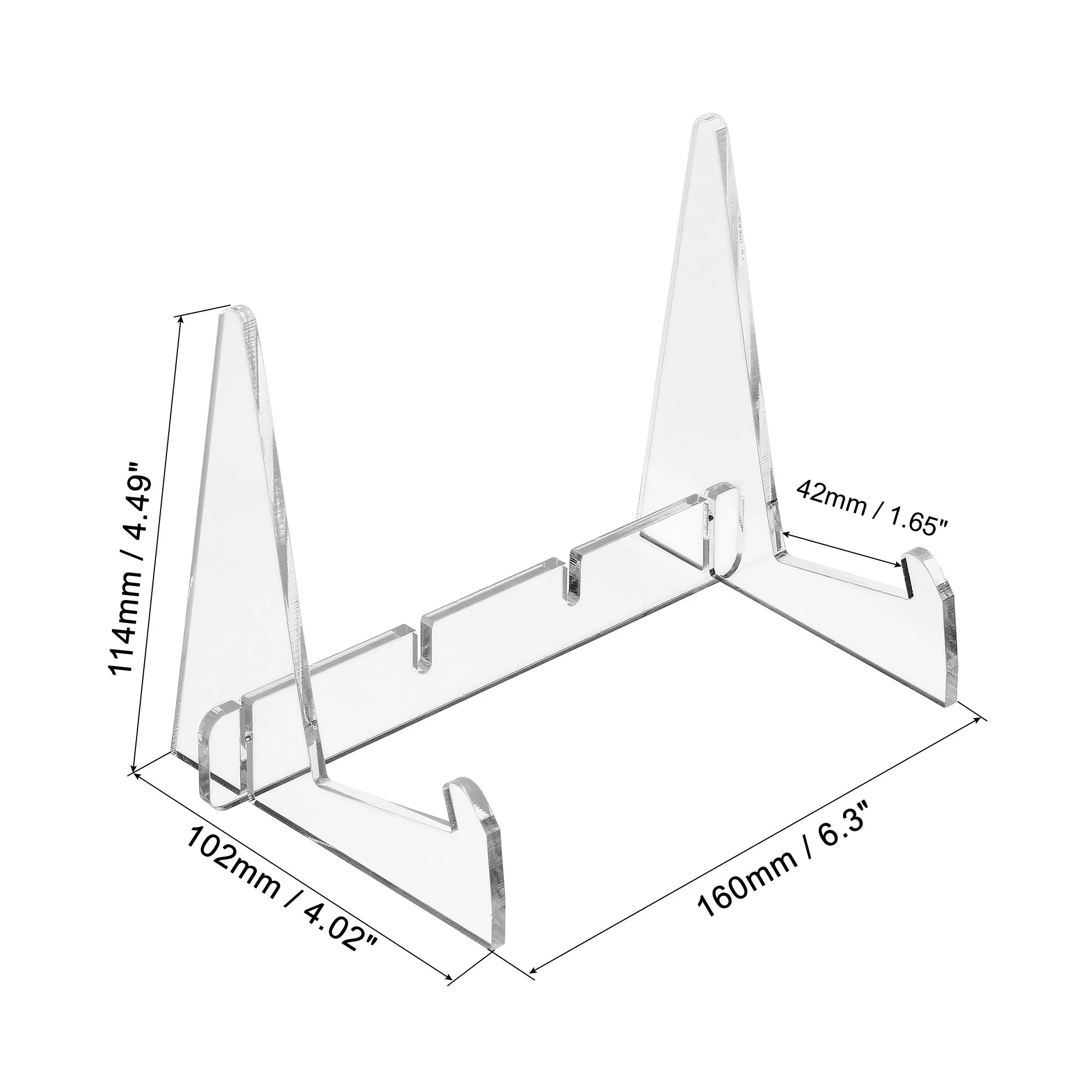 1Pcs Clear Acrylic Display Stand Holder 114mm Height Book Stand Acrylic Detachable Desktop Book Display Holder for Reading Rack